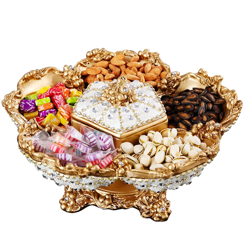 Top Grade Creative European Fruit Plate Handmade  Hand-Drawn Luxury Dried Fruit Ceramic Plate Trinket Dish Snack Tray