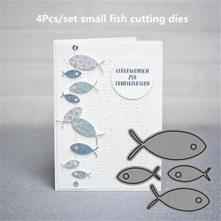 Crazyclown 4pcs/lot Small Fish Metal Cutting Dies Stencils for Scrapbooking/photo Album Stamps Decorative Embossing Crafts