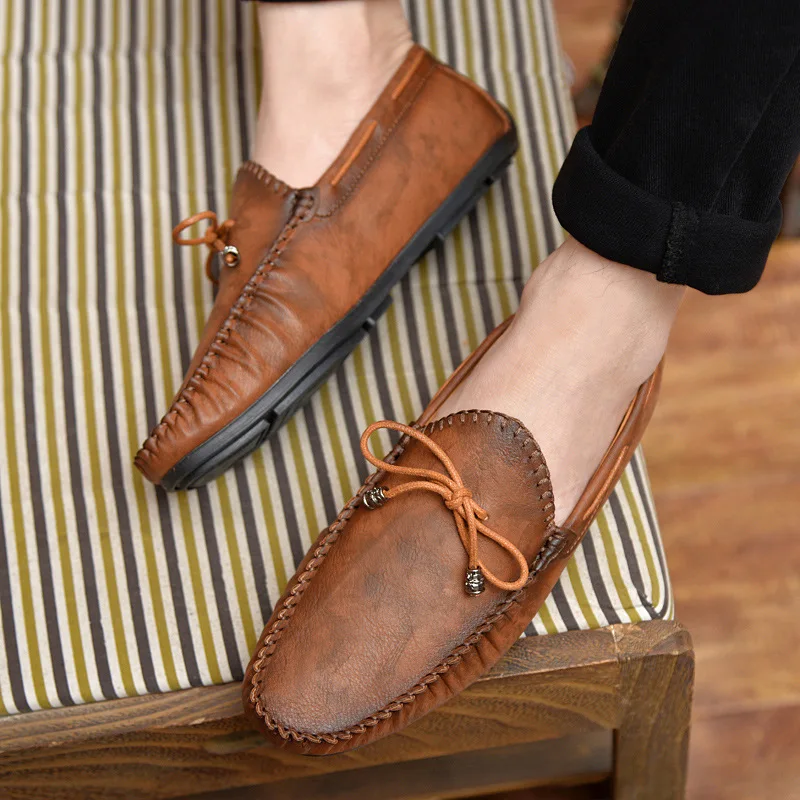 Casual Leather Loafer Shoes Men Soft Comfortable Driving Shoes Men Moccasins Footwear Mokasin Kasual For Men Schoenen 2020