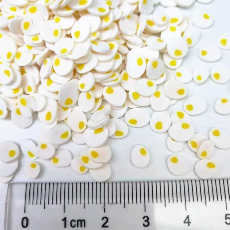 20g/lot 5mm Fried Eggs Poached Egg Polymer Clay Slices Plastic Klei Mud Particles For Card Making Tiny Cute DIY Crafts