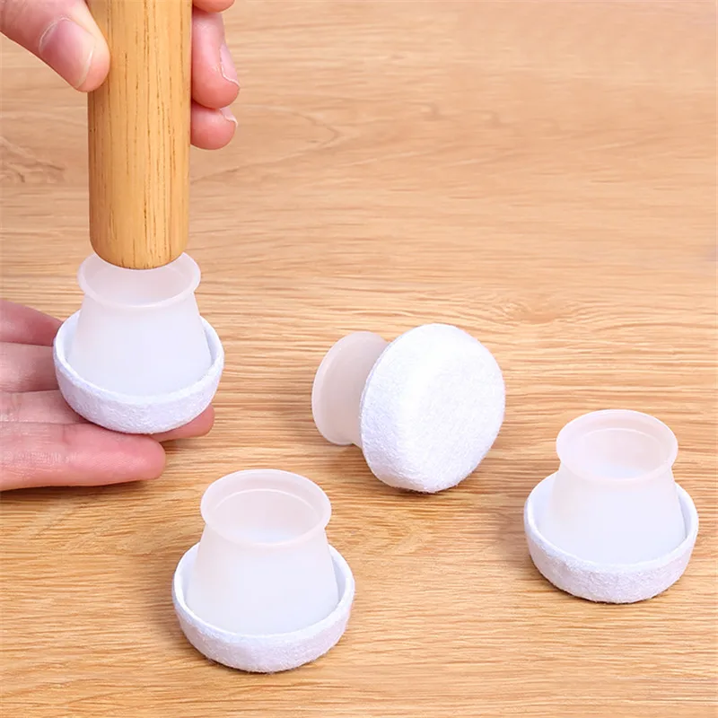 

4PCS Silicone Chair Table Foot Cover Protector Furniture Feet Round Non-slip Leg Caps Bottom Corner Floor Safely Pad No Noise