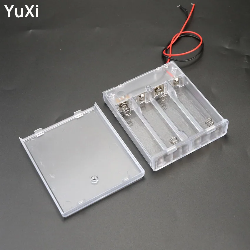 4× AA Battery Holder Box Case With ON/OFF Switch 4 Slot Standard AA Battery Box Transparent battery storage box Power Bank Case