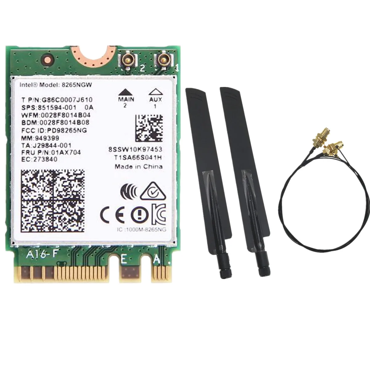 

Dual Band 2.4G/5G Wireless 802.11AC 867Mbps 2x2 MU-MIMO Bluetooth 4.2 For Intel 8265NGW Wifi Network Card with 5G 12dbi Antenna