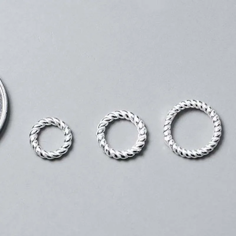 925 Sterling Silver Twisted Line Jump Rings for DIY