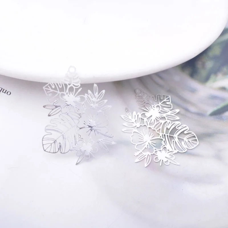 30 Stück AB6737 30*25mm Bemalte Messing-Tropenblätter-Anhänger DIY Schmuck Ohrring-Zubehör – Detail 14