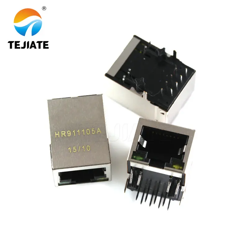 10PCS HR911105A RJ45 netzwerk isolation transformator filter mit licht buchse