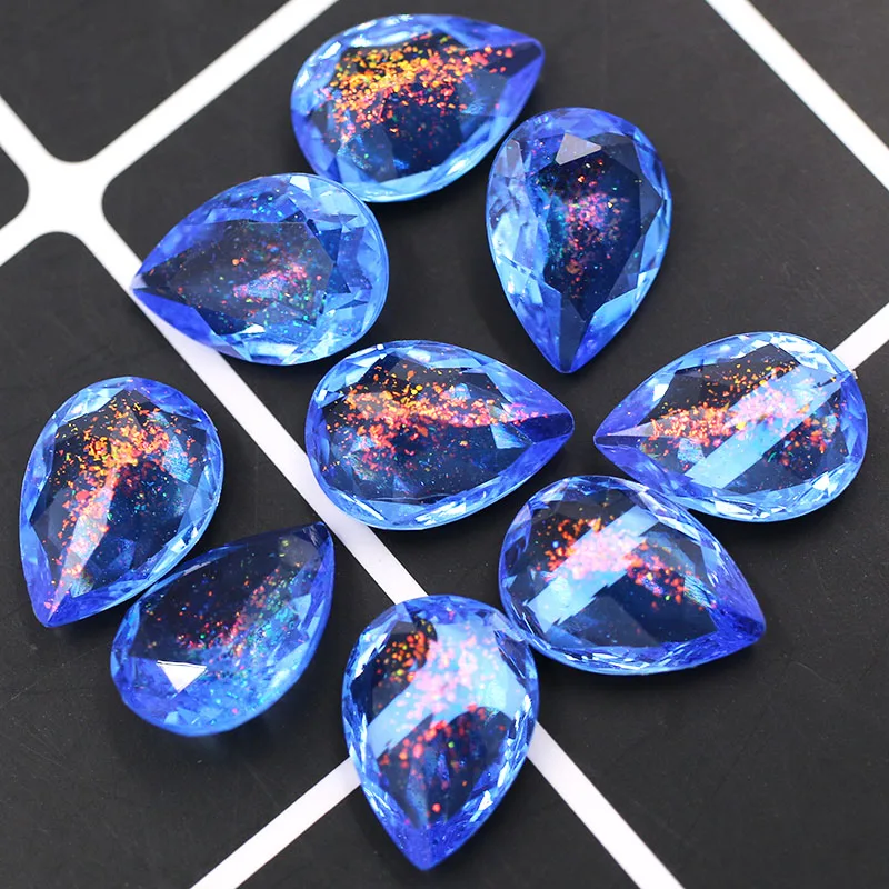 Nail Decoration Water Drop Transparent Fancy Resin Pointback Rhinestones Teardrop Strass Jewelry Accessories