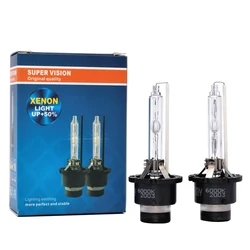 Bombilla de faro delantero de coche, lámpara de Xenón HID blanca con protección de soporte de Metal, D2S, D4S, 4300K, 6000K, 8000K, 10000K, superventas, 2 unidades por lote