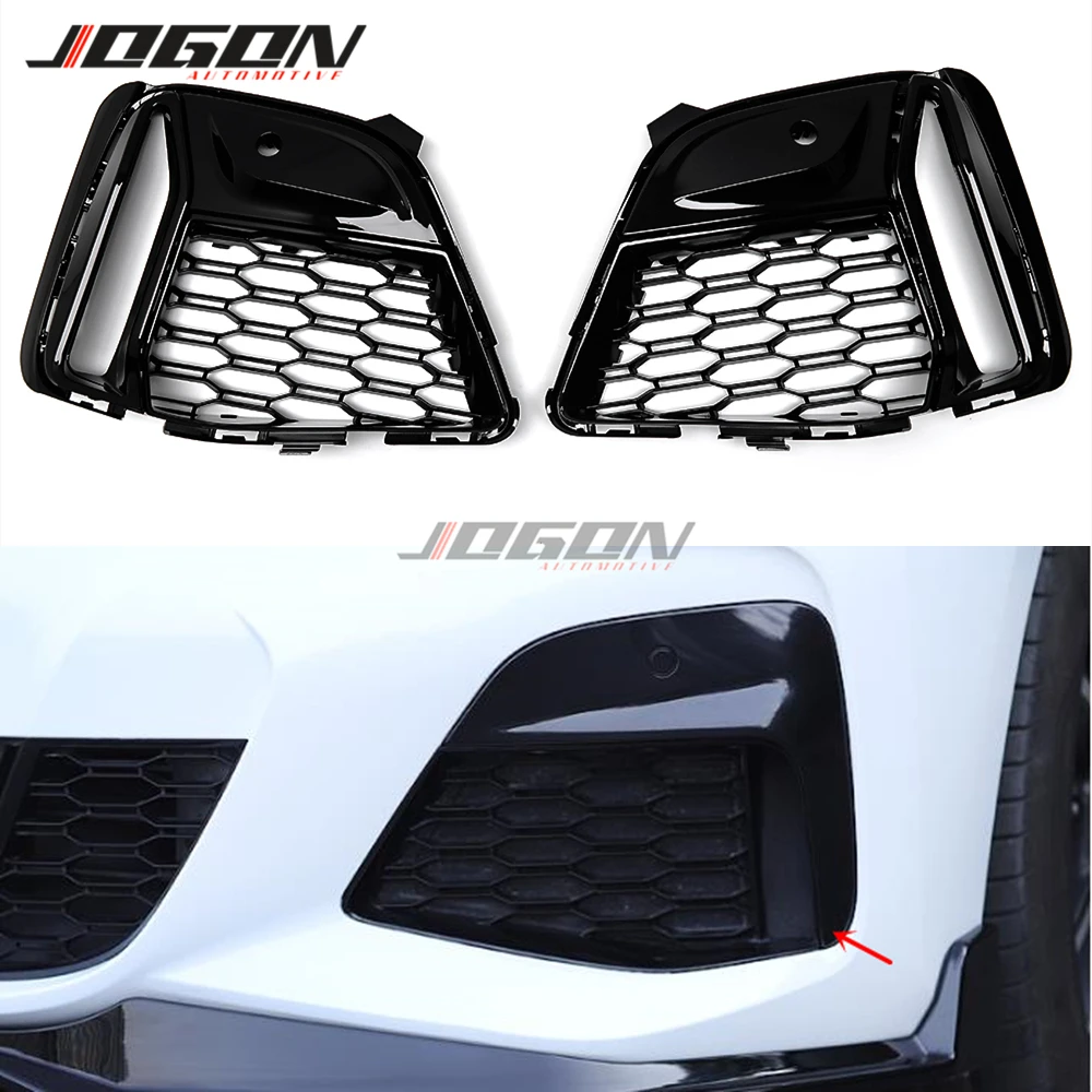 

2PCS JOGON Car Front Bumper Fog Light Grille Grill For BMW 3 Series G20 G21 330i 2019 2020 2021 Exterior Accessories Protection