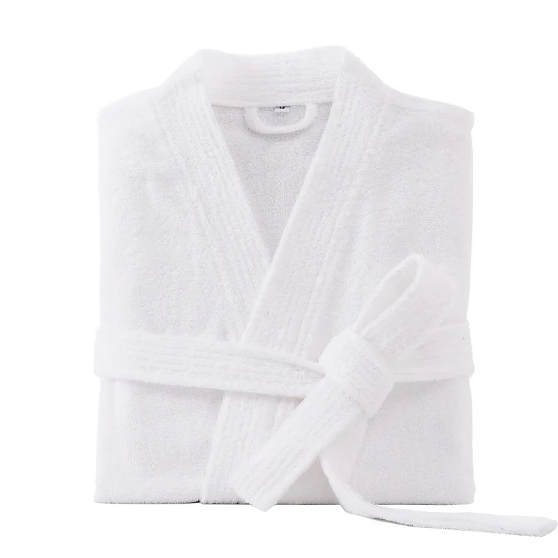 Albornoz 100% de algodón para hombre, bata de baño de Terry absorbente largo y grueso, Kimono, albornoz de toalla para hombre, ropa de dormir, bata