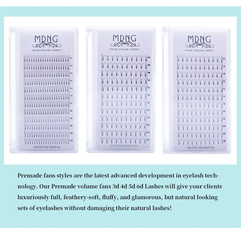 MDNG Eyelashes Premade Wide Fans 3d/4d/5d/6d/ Short Stem Russian Volume Professional Eyelash Extensions Faux Mink