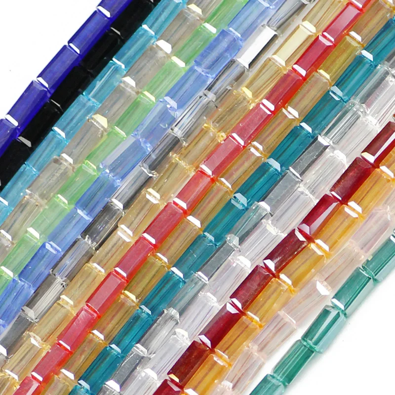 JHNBY AAA prostokątny austriacki kryształ 3*6mm 65 sztuk kwadratowe szklane przekładki luźne koraliki do tworzenia biżuterii bransoletka DIY akcesoria
