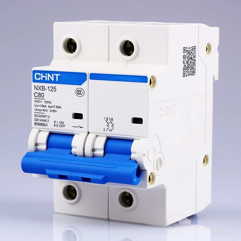 CHINT NXB-125 2P AC 230/400V breaker 63 80 100 125A disconnector DZ158 Kunlun series electromagnetic release type c