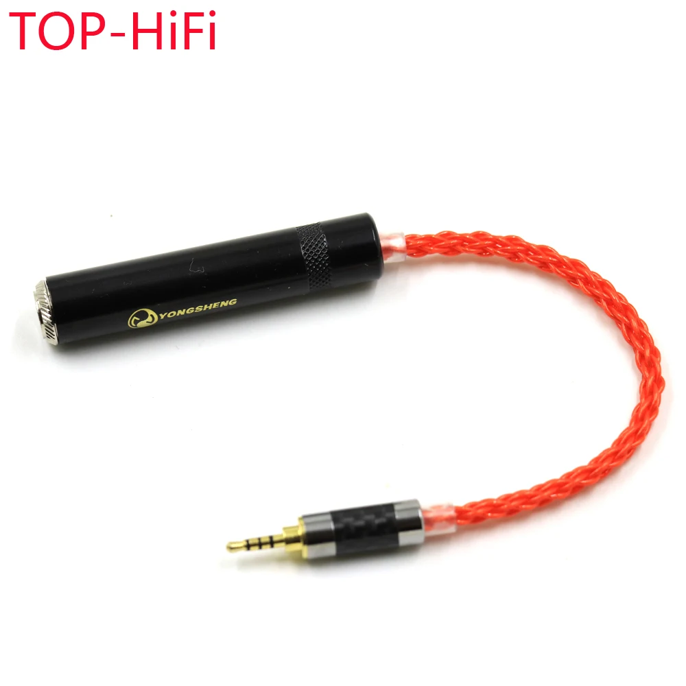 

TOP-HiFi DIY UPOCC-Single-Crystal Silver Plated 2.5mm TRRS Balanced Male to 1/4 6.35mm TRS 3pin Female Audio Adapter Cable