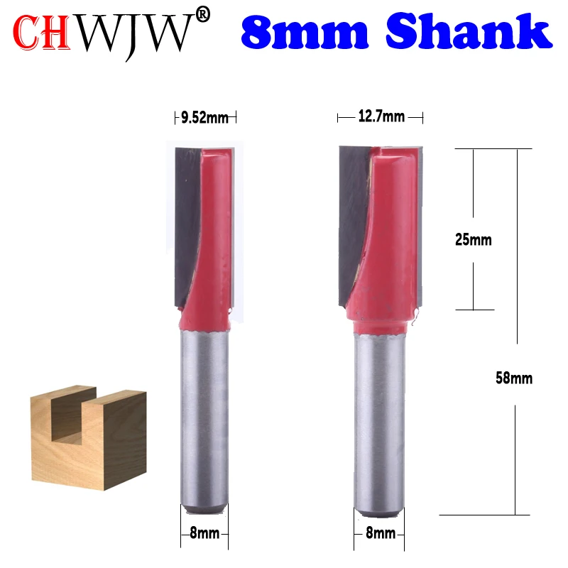 CHWJW-단단한 카바이드 라우터 비트 8mm 청소 바닥 조각 비트 1 개, 목공 도구 CNC 밀링 커터 엔드밀 목재용