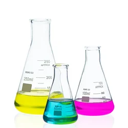 Hoge Kwaliteit Laboratorium Grote Erlenmeyer Glas Erlenmeyer 50Ml-2000Ml Glas Conische Beker