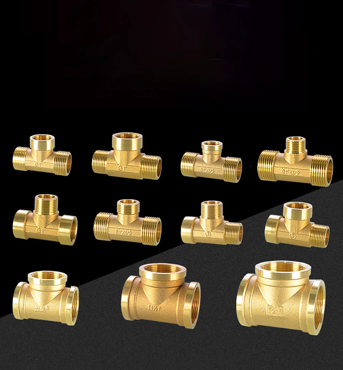 

1pcs Pneumatic Plumbing Brass Pipe Fitting 3/4" BSP Male/Female Thread Tee Type Copper Connector Water Oil Gas Adapter