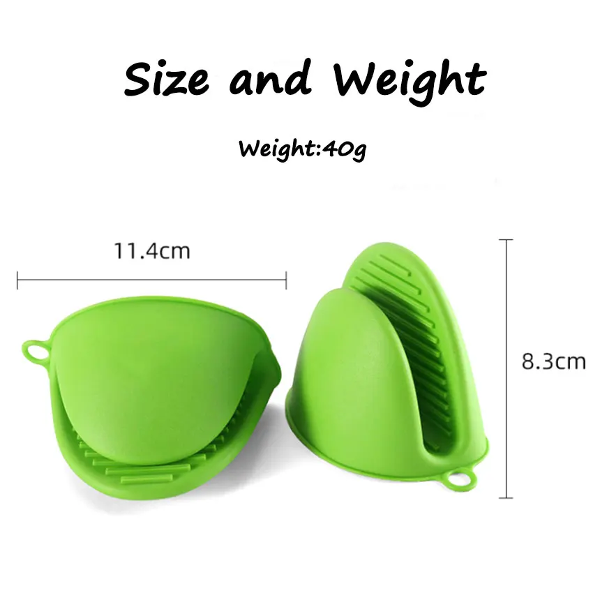 1Pair Silicone Anti-scalding Oven Gloves Mitts Potholder Kitchen BBQ Gloves Tray Pot Dish Bowl Holder Oven Handschoen Hand Clip