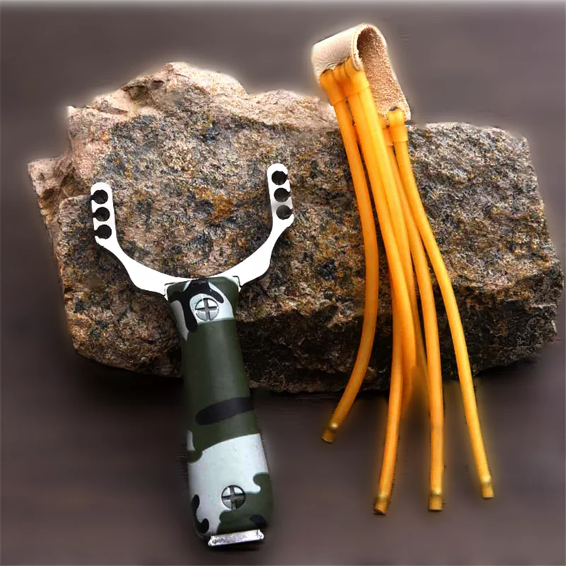 Newest Powerful Sling Shot Aluminium Alloy Slingshot Camouflage Bow Catapult Outdoor Hunting Shooting Professional Slingshot