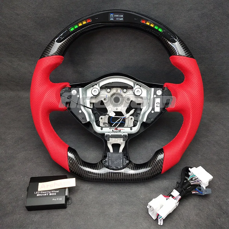 LED Carbon Fiber Steering Wheel For Nissan 370Z Juke Nissmo Infinity QX70 2008-2012 2013 2014 2015 2016 2017 2018 RHD LHD