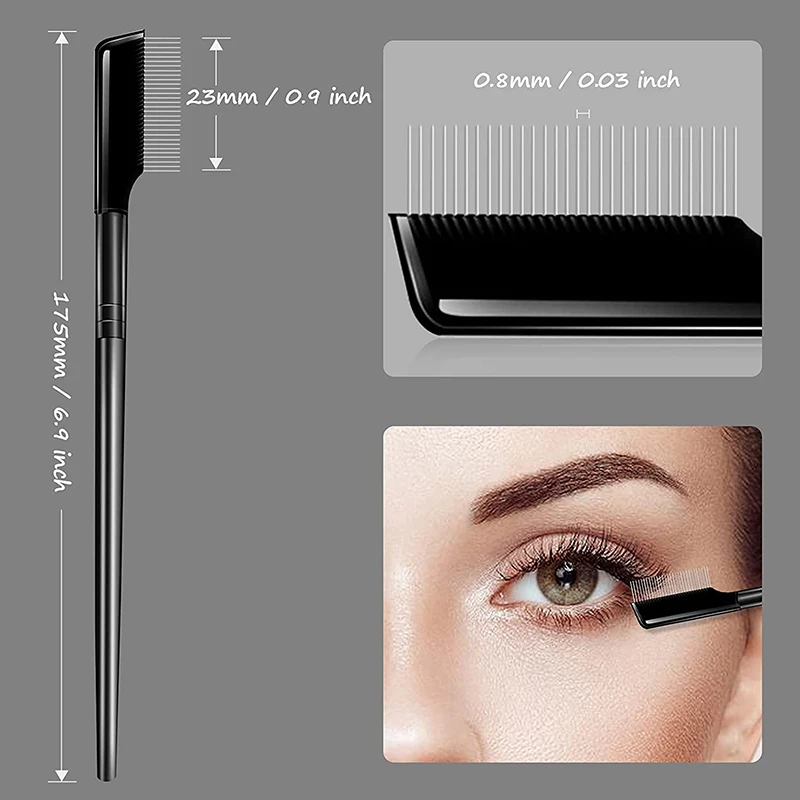 Metal Eyelash Comb Eyelashes Separator Mascara Curl Eyelash Grooming Brushes Cosmetic Lash Eyebrow Comb Makeup Beauty Tool