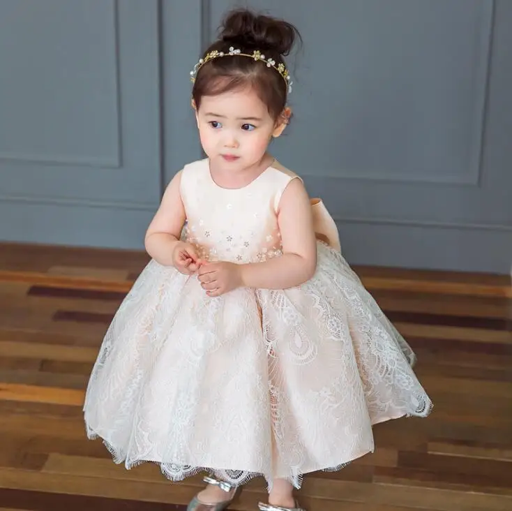 

Tutu Girl Baby Baptism Clothes Dress Beads Lace Wedding Christening Gown Infant Baby Dresses 1 Year Birthday Party Wear Vestidos