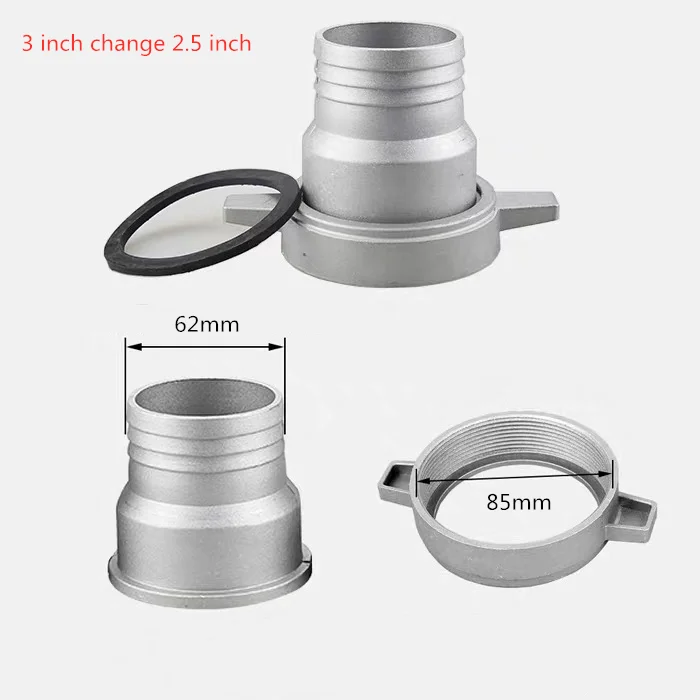 Kit tubo flessibile di scarico da 3'' cambio a 1''/2'' / 2,5'' (tubo+guarnizione di tenuta+dado a vite) per pompa acqua trasparente alimentata dal motore a gas