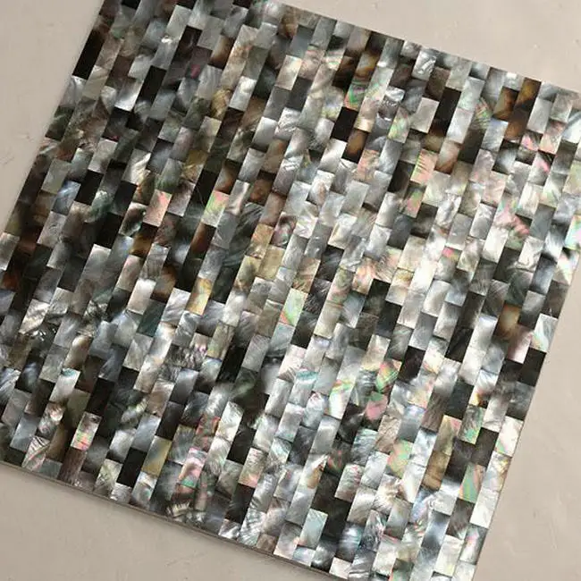 Gorgeous Brick Black Lip Shell Mosaic Mother of Pearl Kitchen Wall Tile Backsplash MOPN014