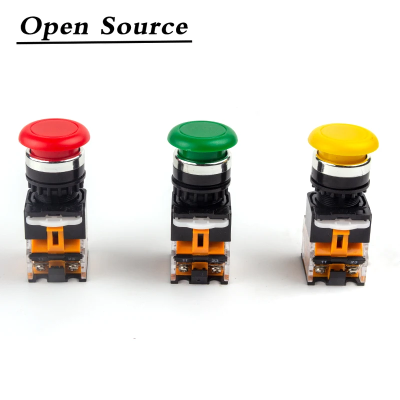 22mm LA38-11M/LA38-11MS Mushroom Head Push Button Switch Self-locking/Latching Self-reset/Momentary 10A/660V Red Green Yellow image 4
