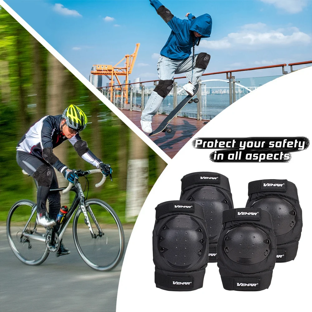 

4pcs Protective Gear Set for Adult Knee Pads Elbow Pads for Skateboarding Roller Skating Inline Skate Cycling Bike Scootering