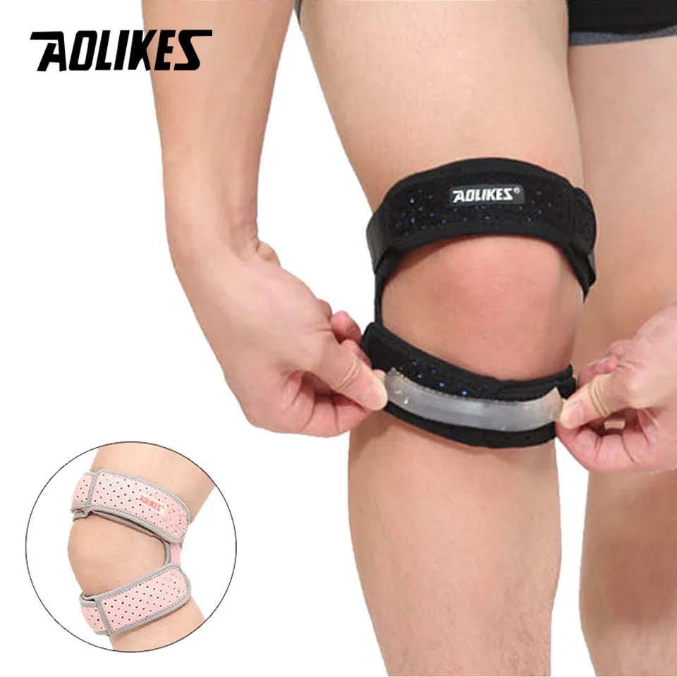 AOLIKES 1PC Knee Pain Relief & Patella Stabilizer Knee Strap Brace Support for Hiking, Soccer, Basketball, Running, Jumpers Knee