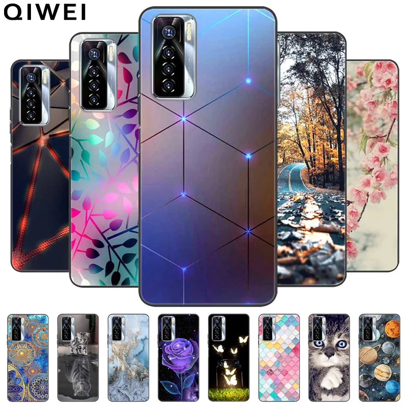 For Tecno Camon 17 Pro Case Shockproof Silicone Soft TPU Phone Cover For Camon 17 Pro Cases Shells Camon 17pro Cute Cats Fundas