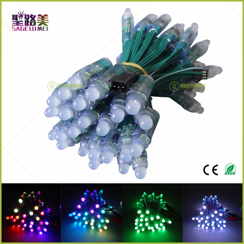 50pcs/unit DC5V WS2811 LED Pixel Module,Black/Green/White/RGB Wire String Lights Christmas Holiday,Addressable,IP68 waterproof