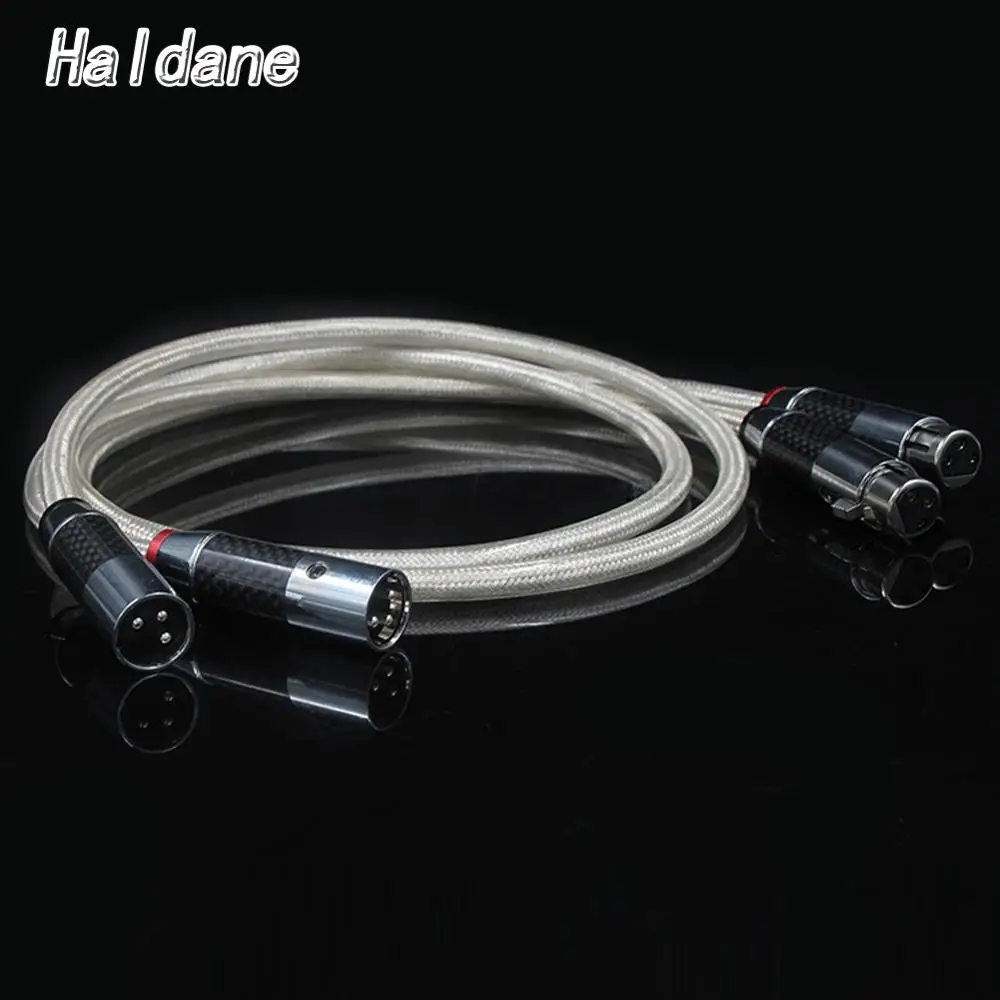 Haldane HIFI Silver-plated QED Signature XLR Balanced Audio Cable 6N OFC 2XLR Interconnect Cable with Carbon Fiber XLR Plug
