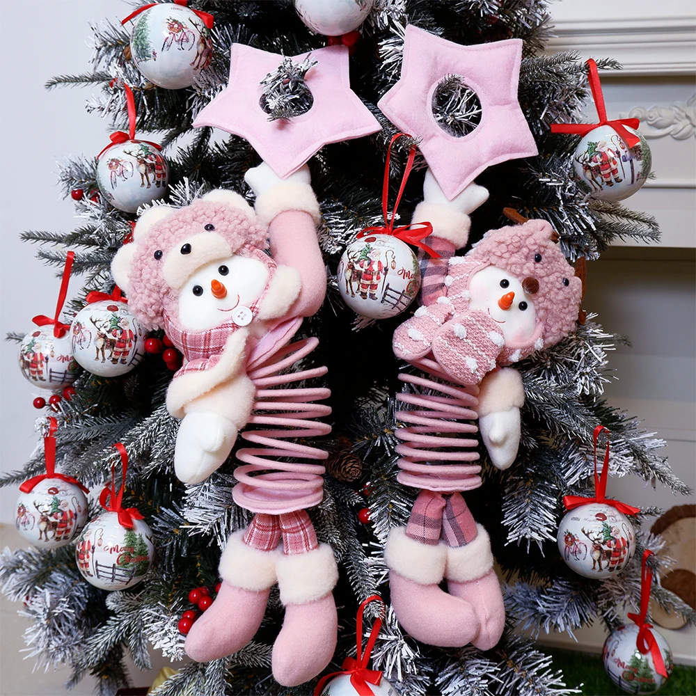 Pink Plush Toy Elf Doll Christmas Tree Decoration Haning Dolls Home Decor Family Gifts For Boys And Girls