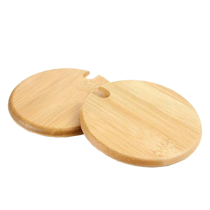 

Bamboo Mug Cover 1PC with Stirring Hole Glass Lid Natural Material Jar Lid Cup Stopper Cups Mat Tea Cup Top Cover