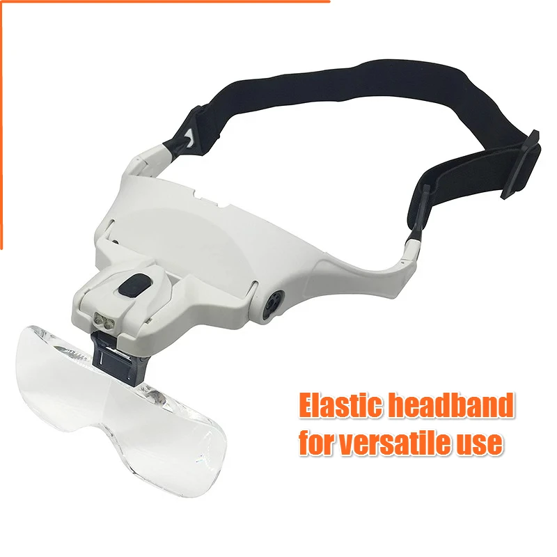 1X 1.5X 2X 2.5X 3.5X Helmet Illuminated Eye Glasses Magnifier Watch And Clock Repair Dental Third Hand Magnifying Loupe With LED