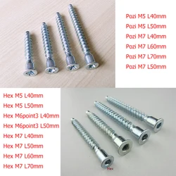 50/100/200/500/1000Pcs/Lot Hex or Pozi Drive Countersunk Head Furniture Confirmat Screws for Wood DIY Knock Down K/D