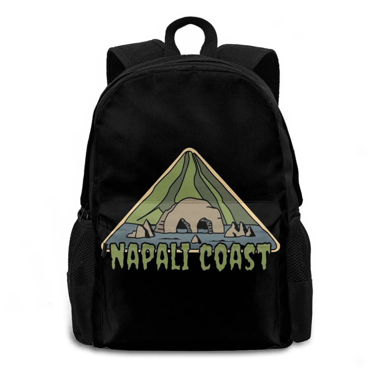 Napoli Coast Hot Sale Schoolbag Backpack Fashion Bags Napoli Coast Kauai Hawaii Island Tropical Skull Aloha