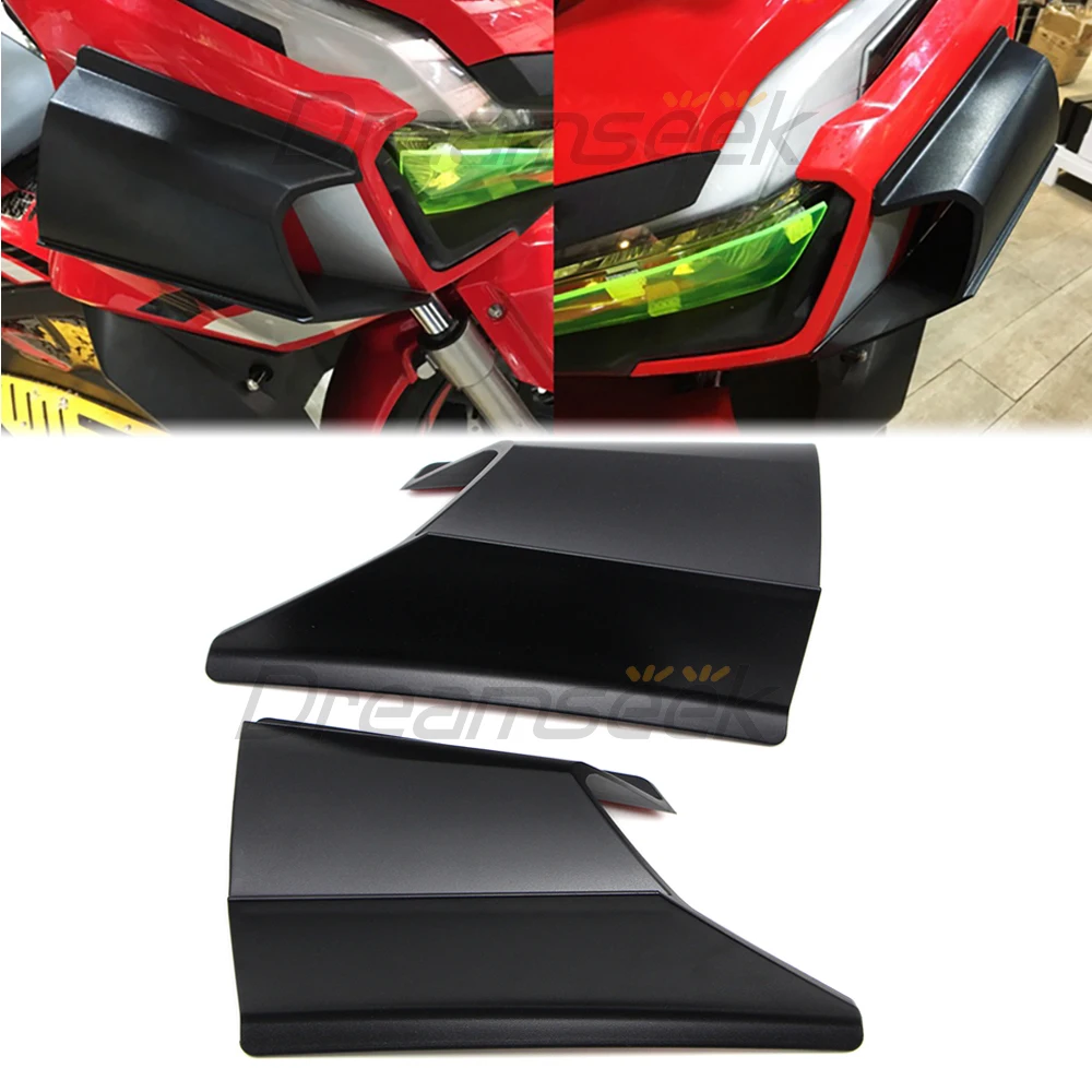 Side Winglet Wind Cover for Honda ADV150 ADV 150 2019 2020 2021 Front Light Cowl Black Fin Spoiler Trim Panel Fairing Protector