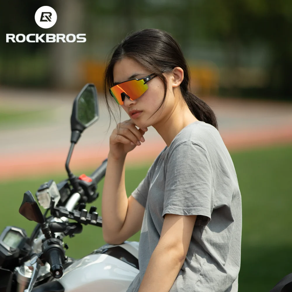 ROCKBROS-Gafas de sol deportivas para hombre y mujer, gafas fotocromáticas para ciclismo, lentes polarizadas con marco incorporado para miopía