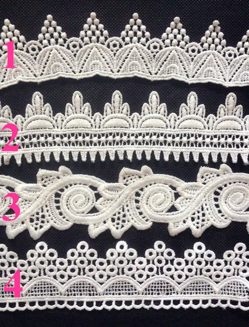 

4-4.5cm top quality milk fibre polyester embroidery lace trim,XERY-WM160723B