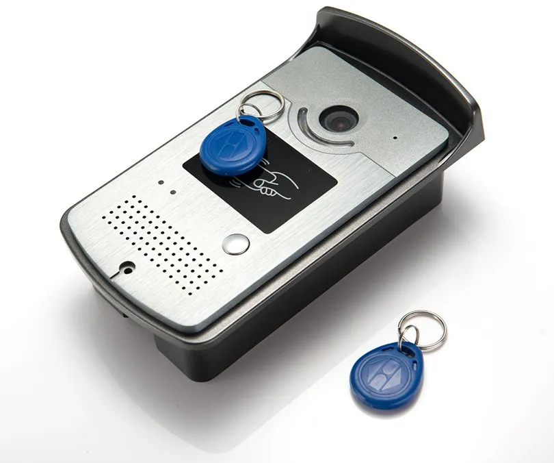 Visiophone avec écran de 7 pouces, système d'interphone vidéo, carte 5-RFID, serrure magnétique électrique de 180kg, vidéo de sortie de porte, télécommande