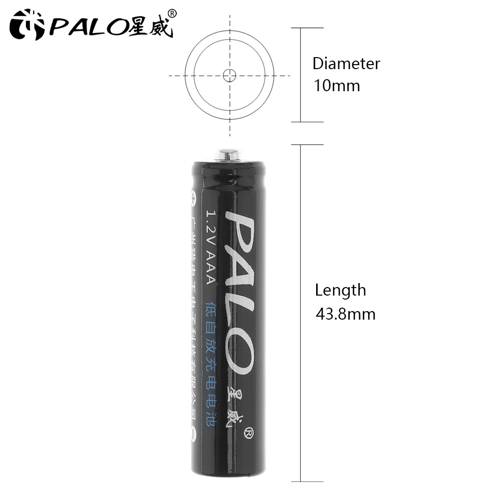 PALO AAA Battery 1.2v NiMH Rechargeable Battery 1.2V NiMH aaa For Electric remote Control car Toy RC ues