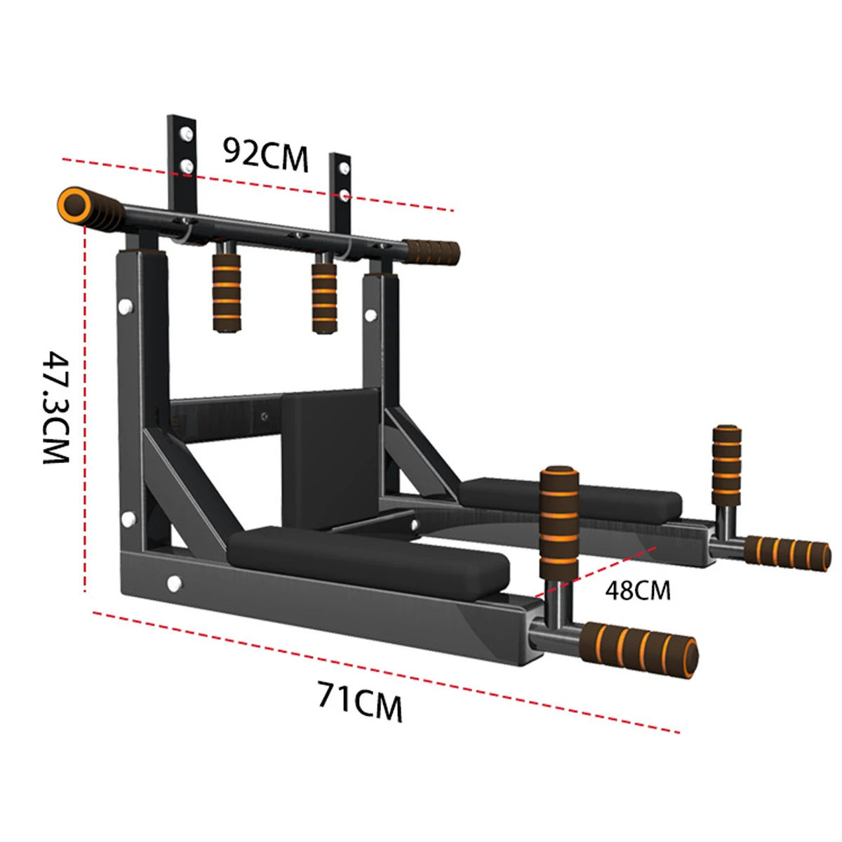 Multi Wall Mounted Pull Up Bar Dip Station Loading 300 KG Chin Up Bar Fitness Equipment for Home Gym Sport Workout