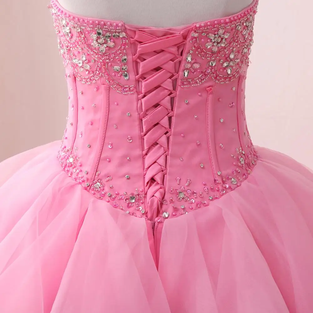 Janevini Thanh Lịch Phồng Voan Dài Quinceanera Đầm Bầu 2020 Sweetheart Đính Hạt Sweet 16 Đầm Chính Thức Thi Vũ Hội Đồ Bầu