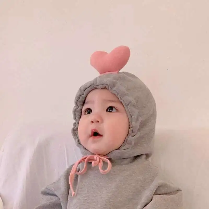 Baby Boy Girl Cute heart Costume Solid pink gray bodysuit warm autumn winter cotton Clothes 0 1 2 Years Birthday Gift