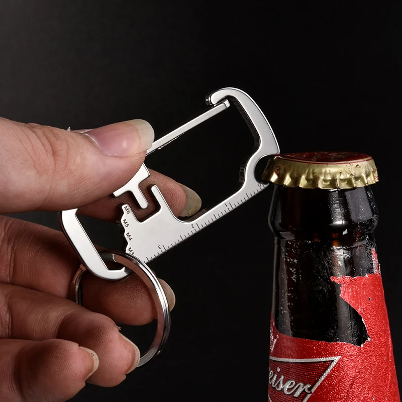 Multi Function Tool Keychain with Wrench, Bottle Opener