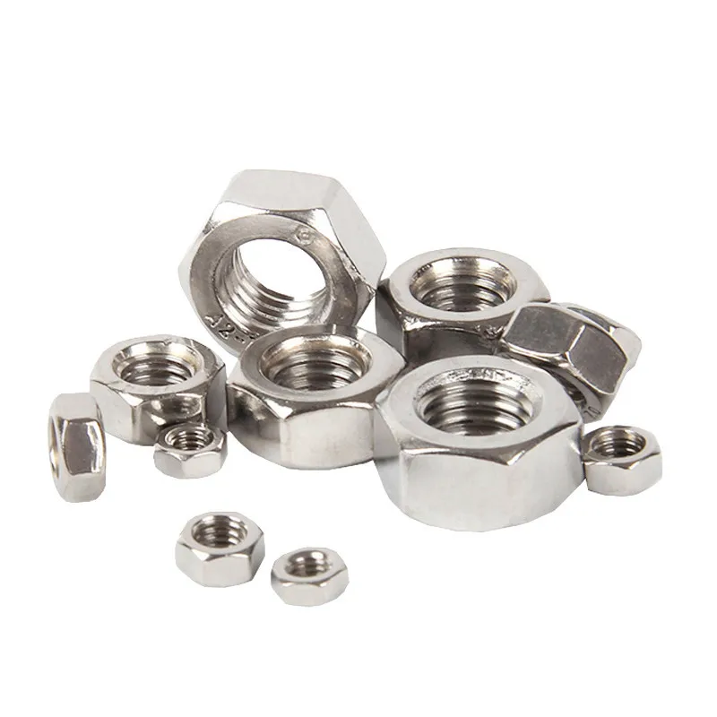 1/50/100pcs A2 304 Stainless Steel Hex Hexagon Nut for M1 M1.2 M1.4 M1.6 M2 M2.5 M3 M4 M5 M6 M8 M10 M12 M16 M20 M24 Screw Bolt