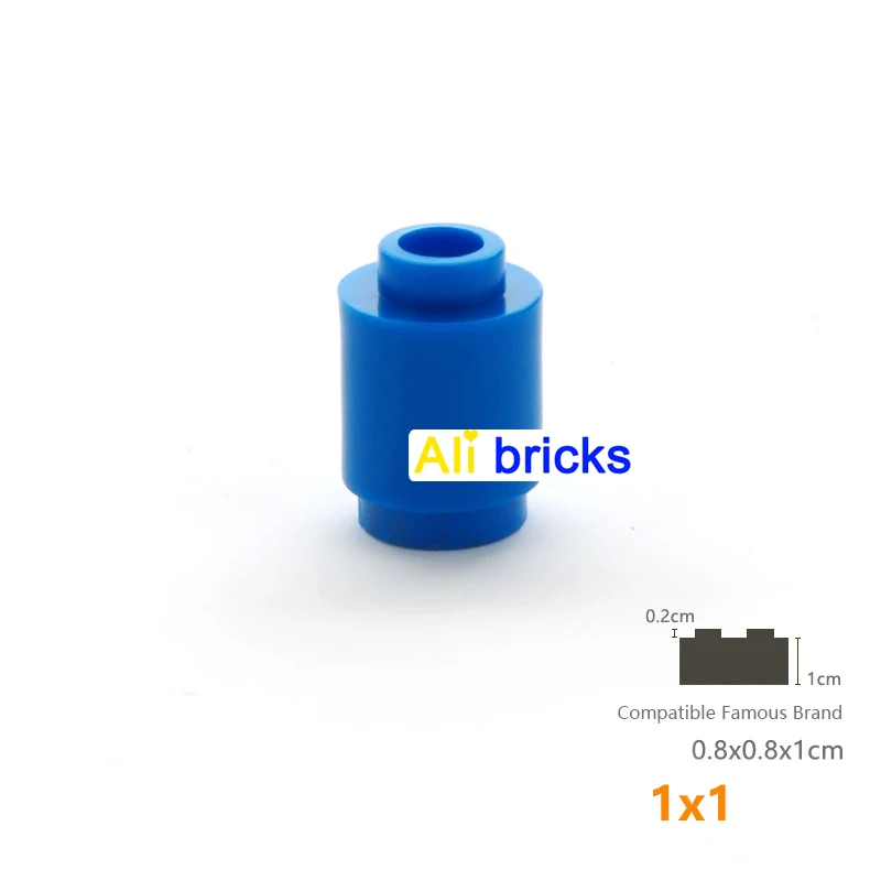 50pcs 1x1 Round Cylinder Bricks Technology Changeover Catch Compatible with 3062 30068 Assemble Particles Build Blocks